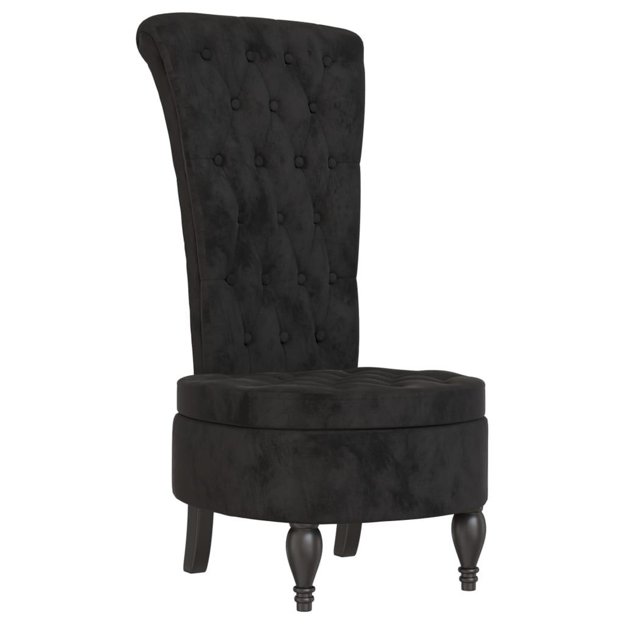 Voir la diapositive 2 : VIDAXL Chaise a dossier haut noir velours conception de bouton