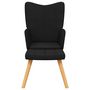 Voir la diapositive 3 : VIDAXL Chaise de relaxation avec tabouret Noir Tissu