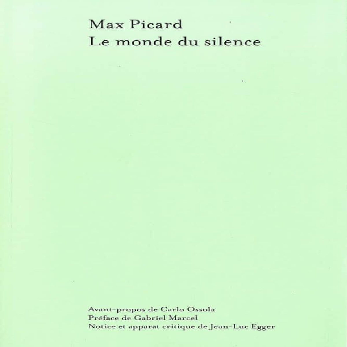 LE MONDE DU SILENCE, Picard Max