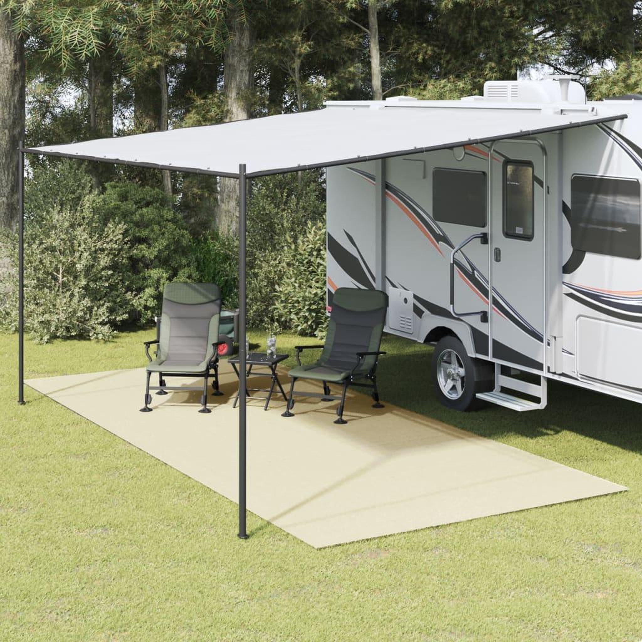 VIDAXL Tapis de tente creme 5x2,5 m