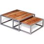 Voir la diapositive 3 : VIDAXL Ensemble de table basse 2 pieces Bois d'acacia massif