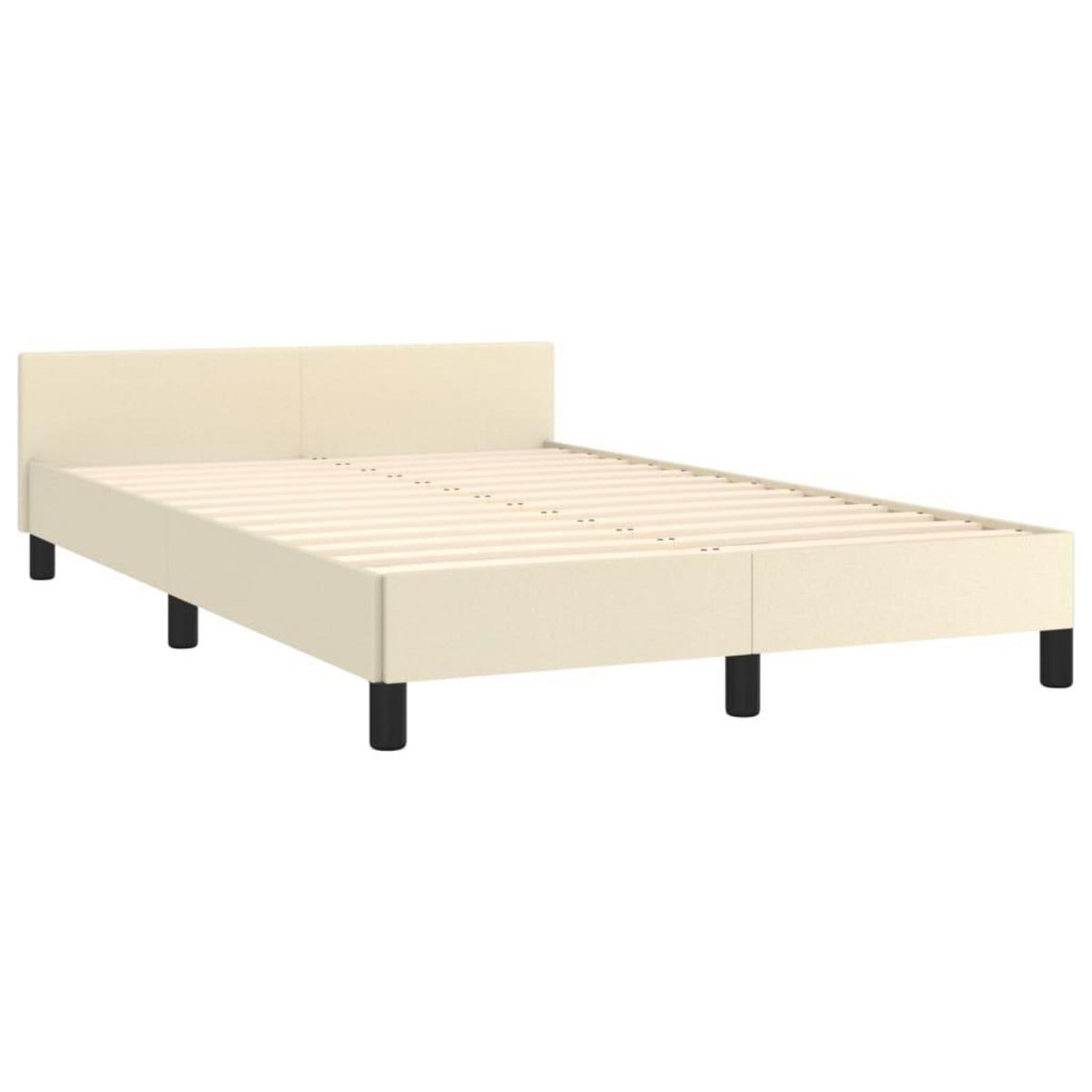 VIDAXL Cadre de lit avec tete de lit sans matelas creme 120x200 cm