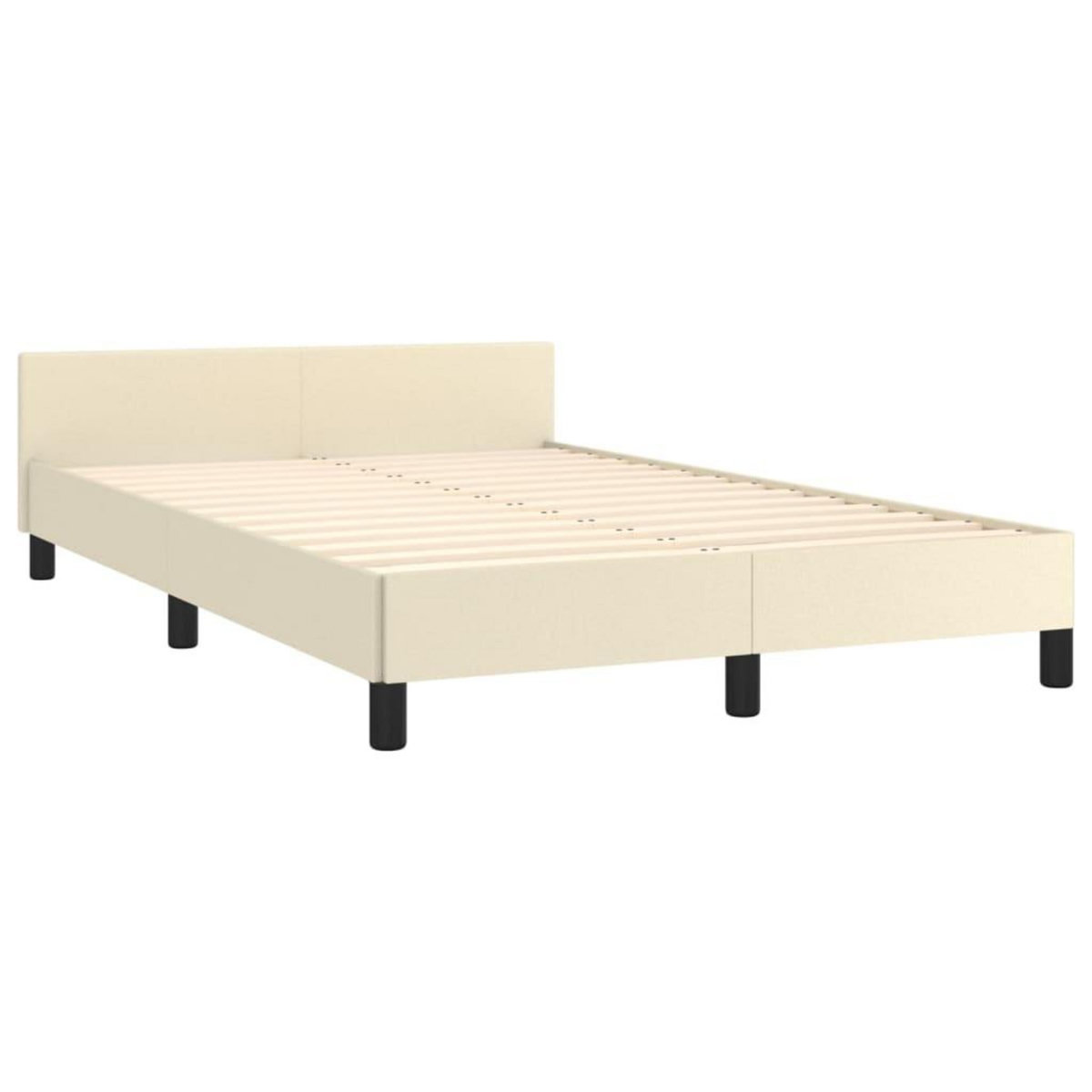 VIDAXL Cadre de lit avec tete de lit sans matelas creme 120x200 cm