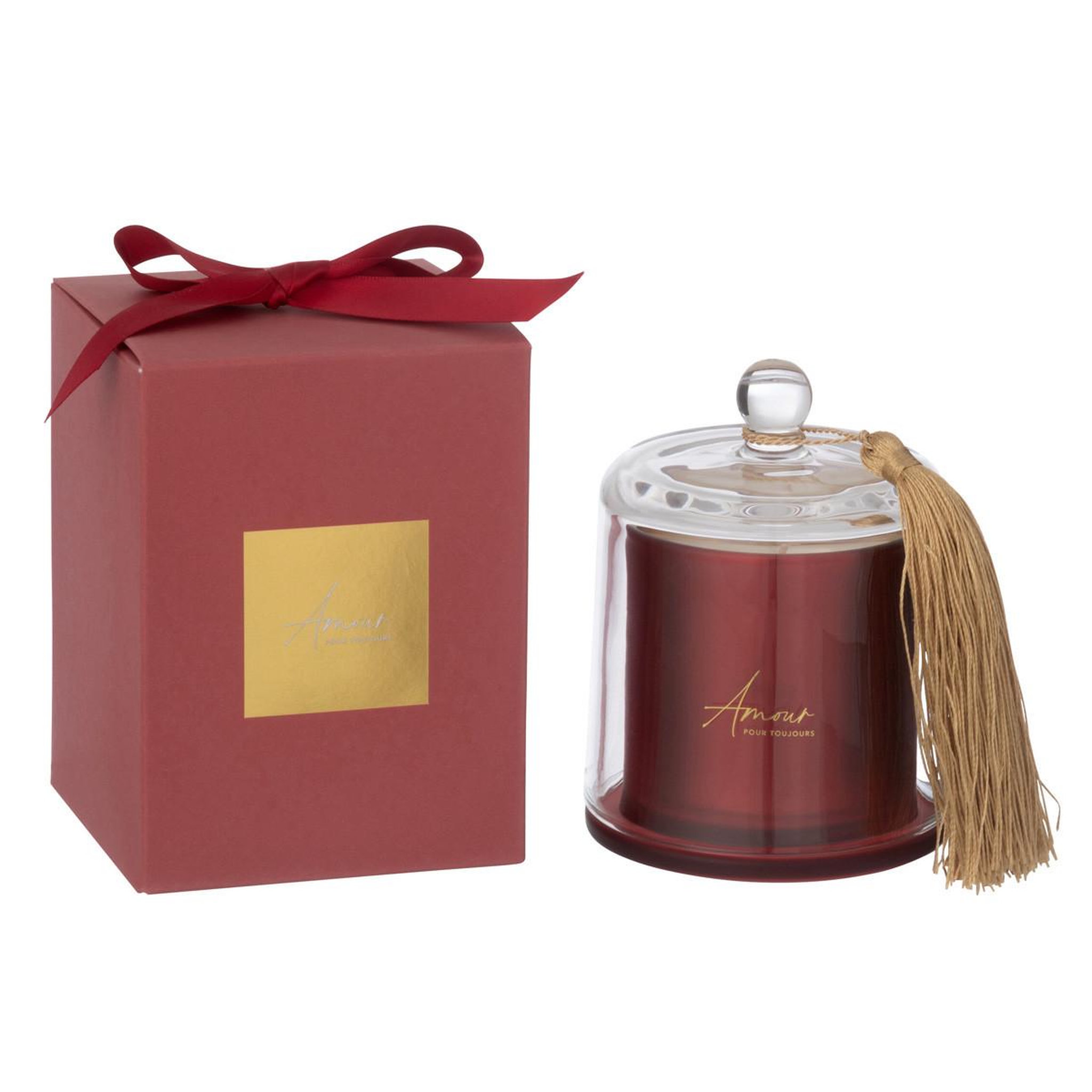 J-LINE Bougie parfumée cloche  cloe  13cm mimosa & rose