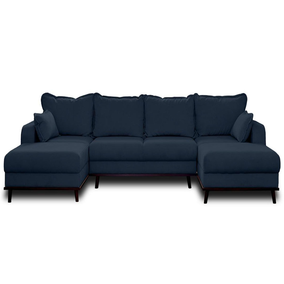 LISA DESIGN Albane - canapé panoramique en u - 7 places - convertible avec coffre - en velours côtelé