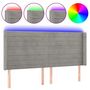 Voir la diapositive 2 : VIDAXL Tete de lit a LED Gris clair 183x16x118/128 cm Velours