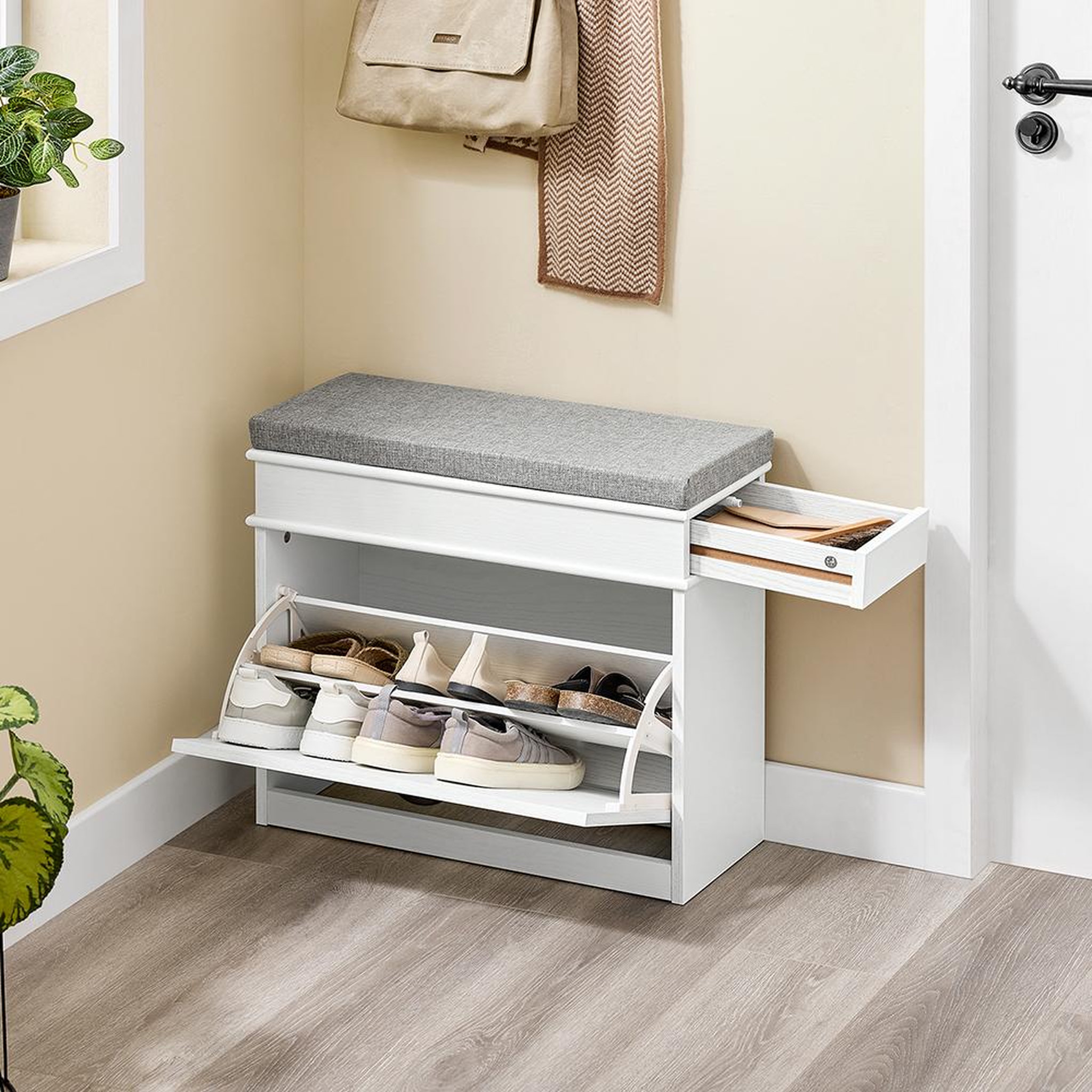 Voir la diapositive 5 : SOBUY SoBuy - Banc de Rangement à Chaussures avec Un Tiroir - Classique - FSR82-K