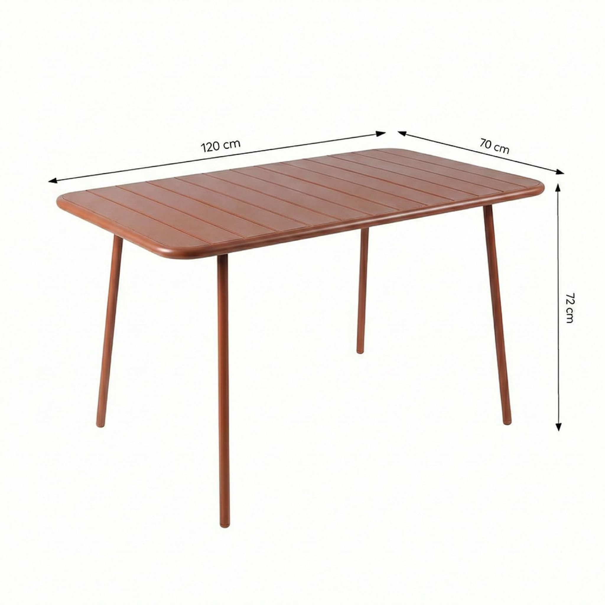 Voir la diapositive 3 : CONCEPT USINE Table de jardin 4 à 6 places 120cm terracotta bergame