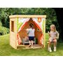 Voir la diapositive 2 : Soulet Cabane de jardin enfant - Bois avec rideaux en tissu - H1,32 m - PRINCESSE
