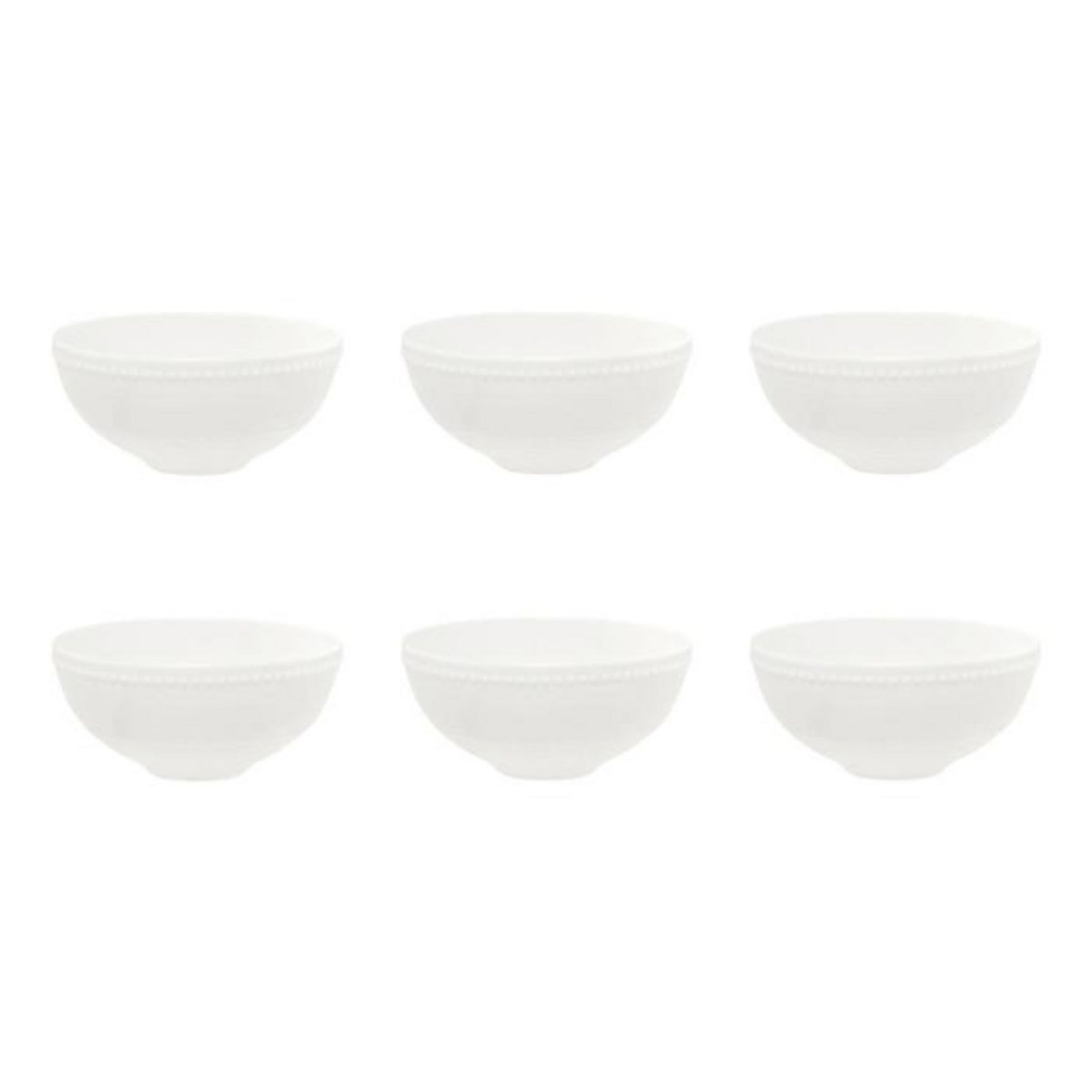 SECRET DE GOURMET Lot de 6 Bols en Porcelaine  Perle  50cl Blanc