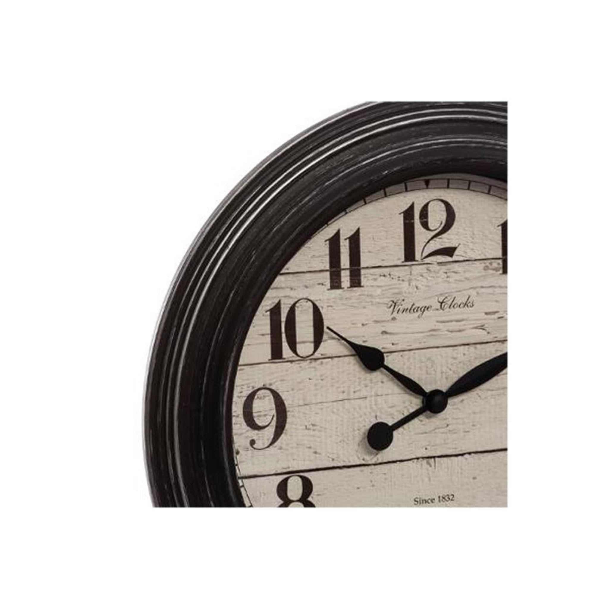 Voir la diapositive 2 : ATMOSPHERA Horloge murale déco en verre  moulure  29cm noir