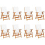 Voir la diapositive 4 : VIDAXL Ensemble a manger de jardin 9 pcs coussins Bois de teck massif