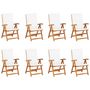 Voir la diapositive 4 : VIDAXL Ensemble a manger de jardin 9 pcs coussins Bois de teck massif