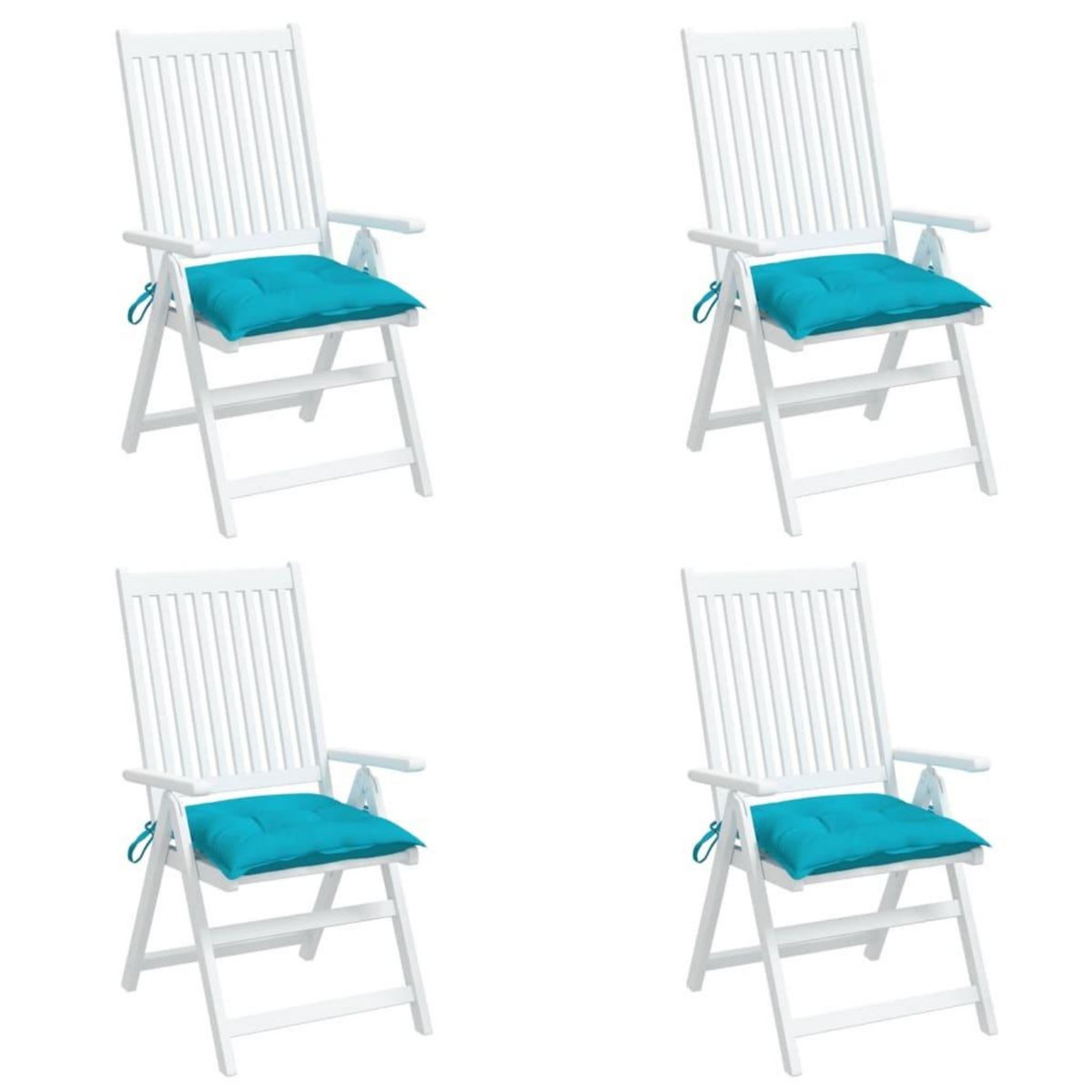 VIDAXL Coussins de chaise lot de 4 turquoise 40x40x7 cm tissu