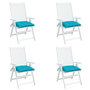 Voir la diapositive 4 : VIDAXL Coussins de chaise lot de 4 turquoise 40x40x7 cm tissu