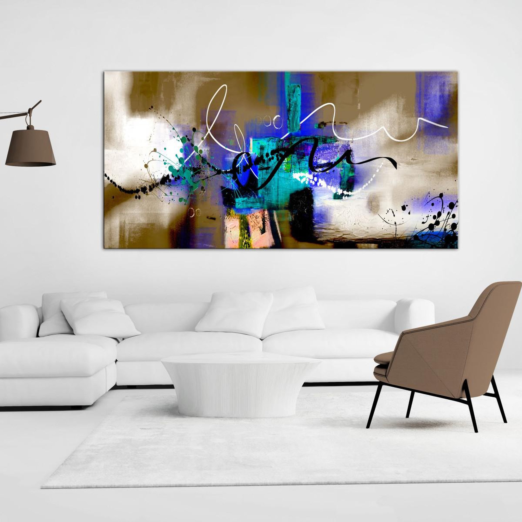 Voir la diapositive 2 : Paris Prix Tableau imprimé  street melodies brown wide  60x120cm