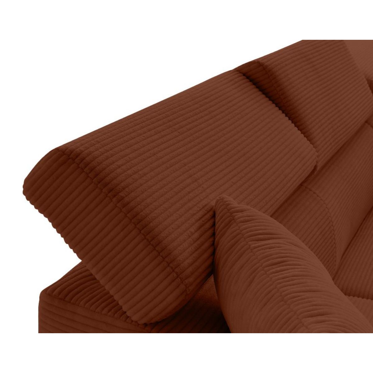 BEST MOBILIER Lisbona - canapé d'angle droit 5 places convertible avec têtières en velours côtelé