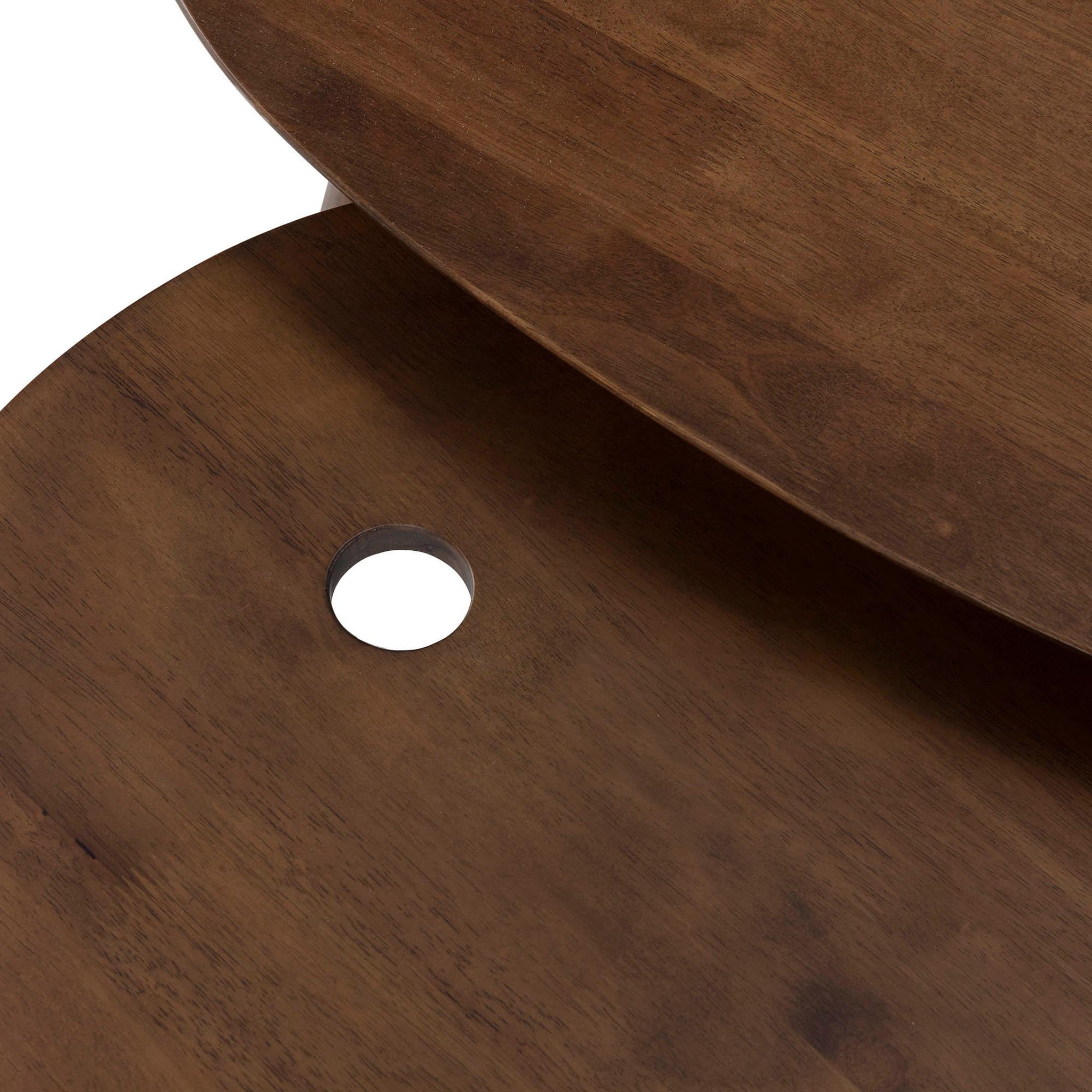 Voir la diapositive 4 : VS VENTA-STOCK Set de 2 tables basses Eclipse couleur noyer, bois massif