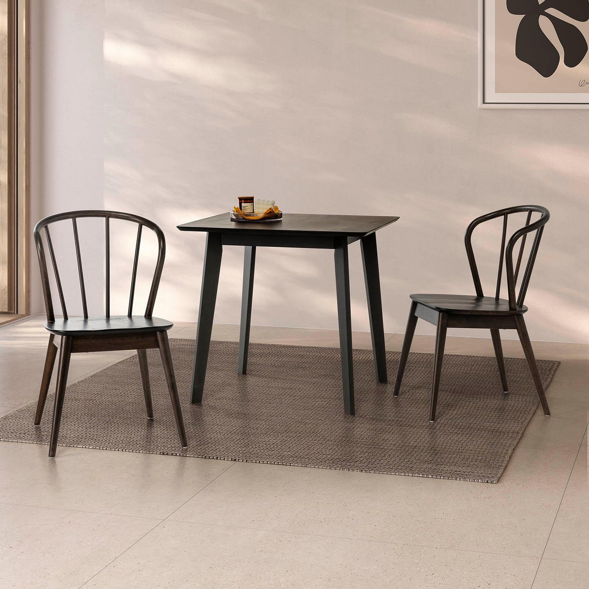 Voir la diapositive 2 : VS VENTA-STOCK Table à manger Pomago 80x80 cm Couleur Noir