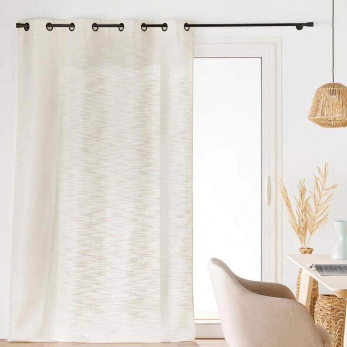 Paris Prix Rideau à Œillets Effet Lin Tissé  Nando  140x260cm Naturel