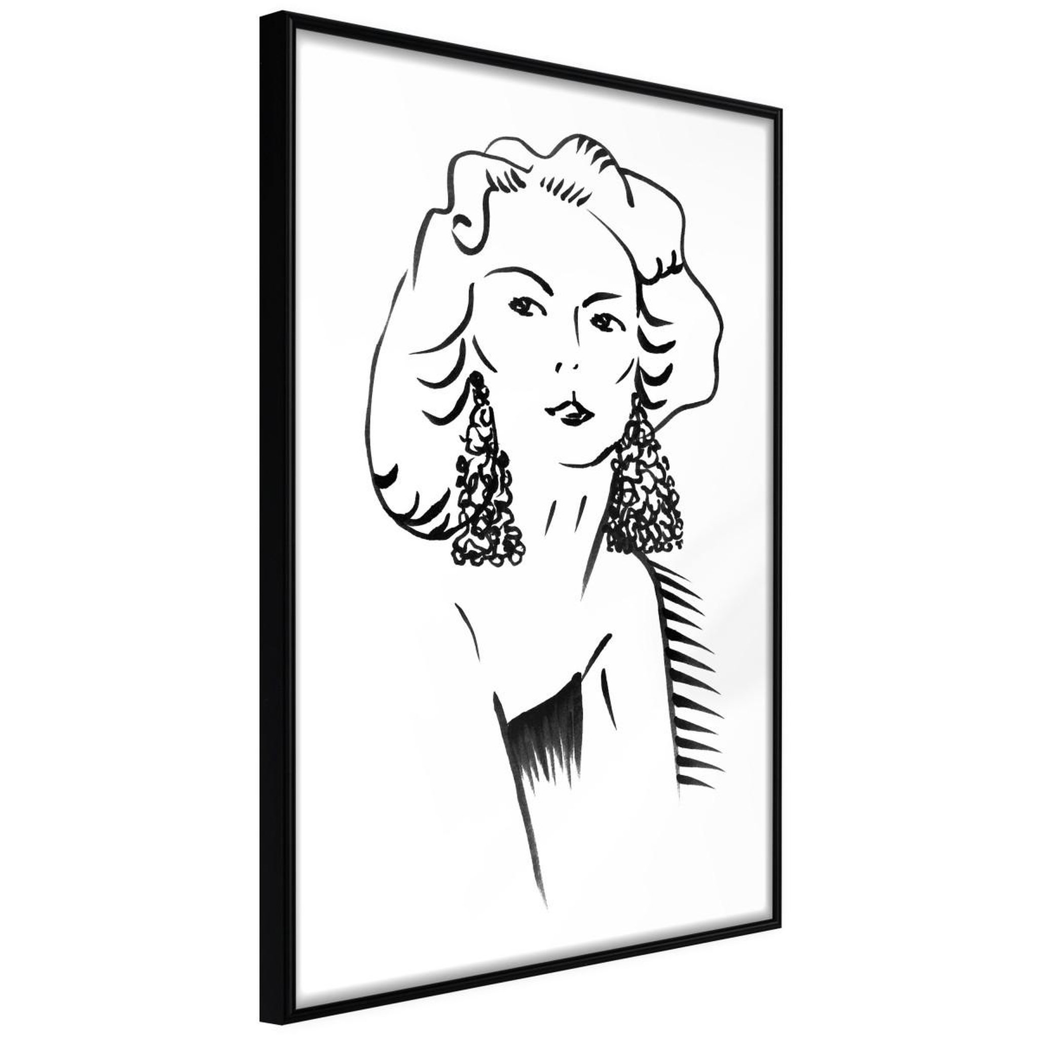 Paris Prix Affiche murale encadrée  hypnotic earrings. Coloris disponibles : Noir, Jaune