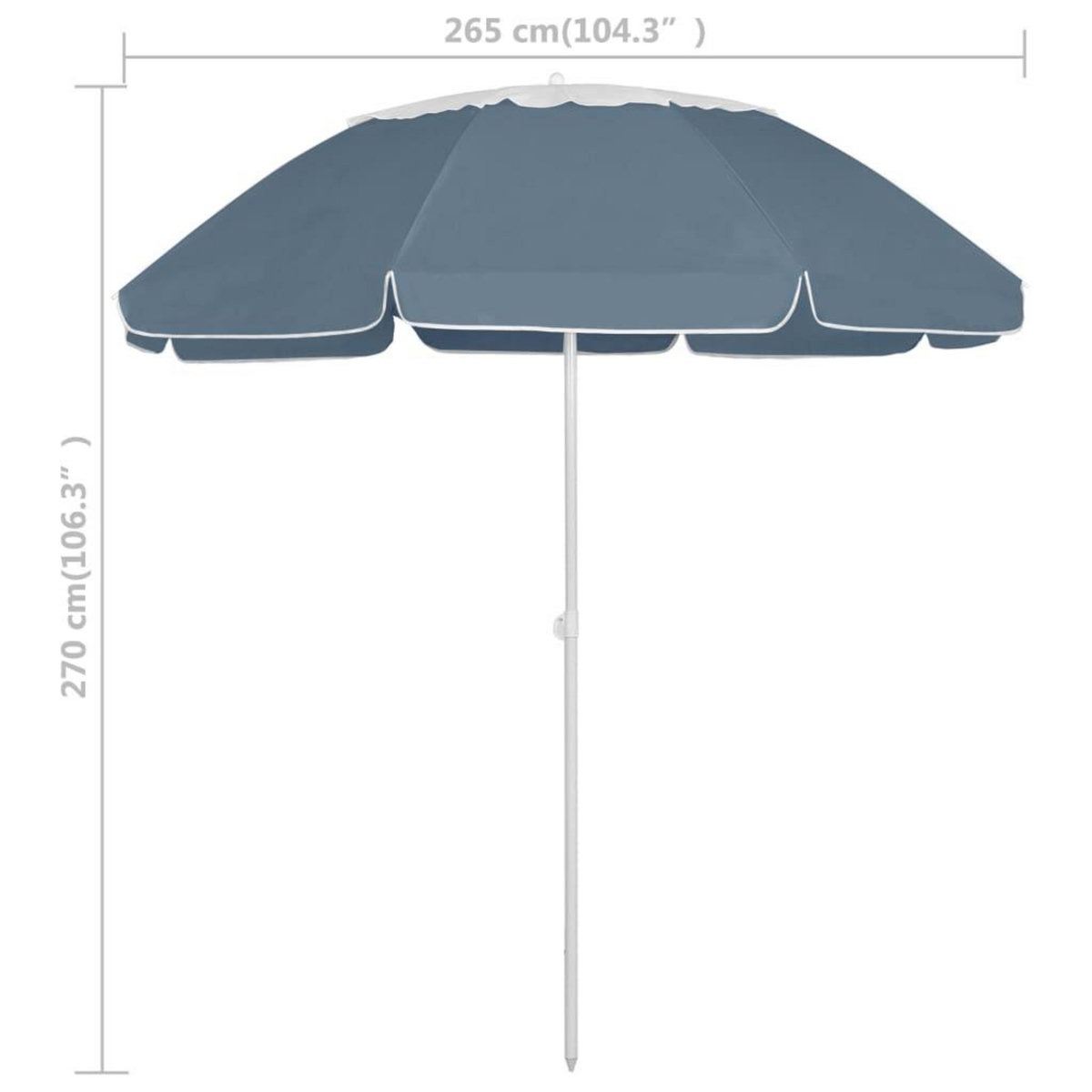 VIDAXL Parasol de plage bleu 300 cm