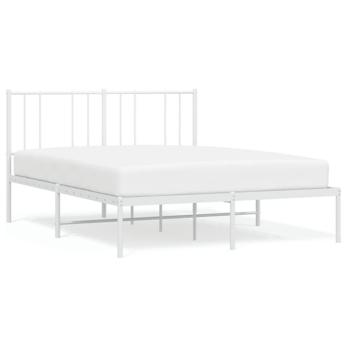 VIDAXL Cadre de lit metal sans matelas et tete de lit blanc 140x200 cm
