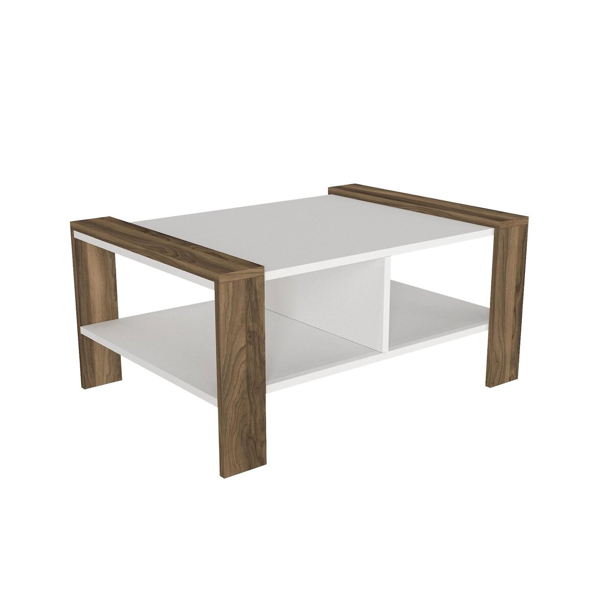 Habitat et Jardin Table basse en bois  Erica  - 90 x 60 x 42 cm - Blanc, Noyer