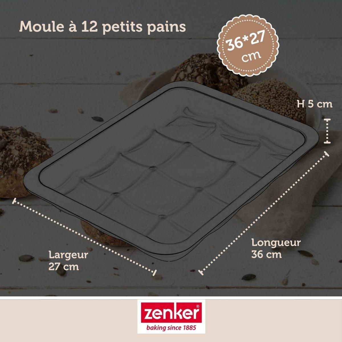 ZENKER Set pâtisserie avec moule pour 12 mini pains, 2 bols à mixer, verre mesureur et spatule Zenker