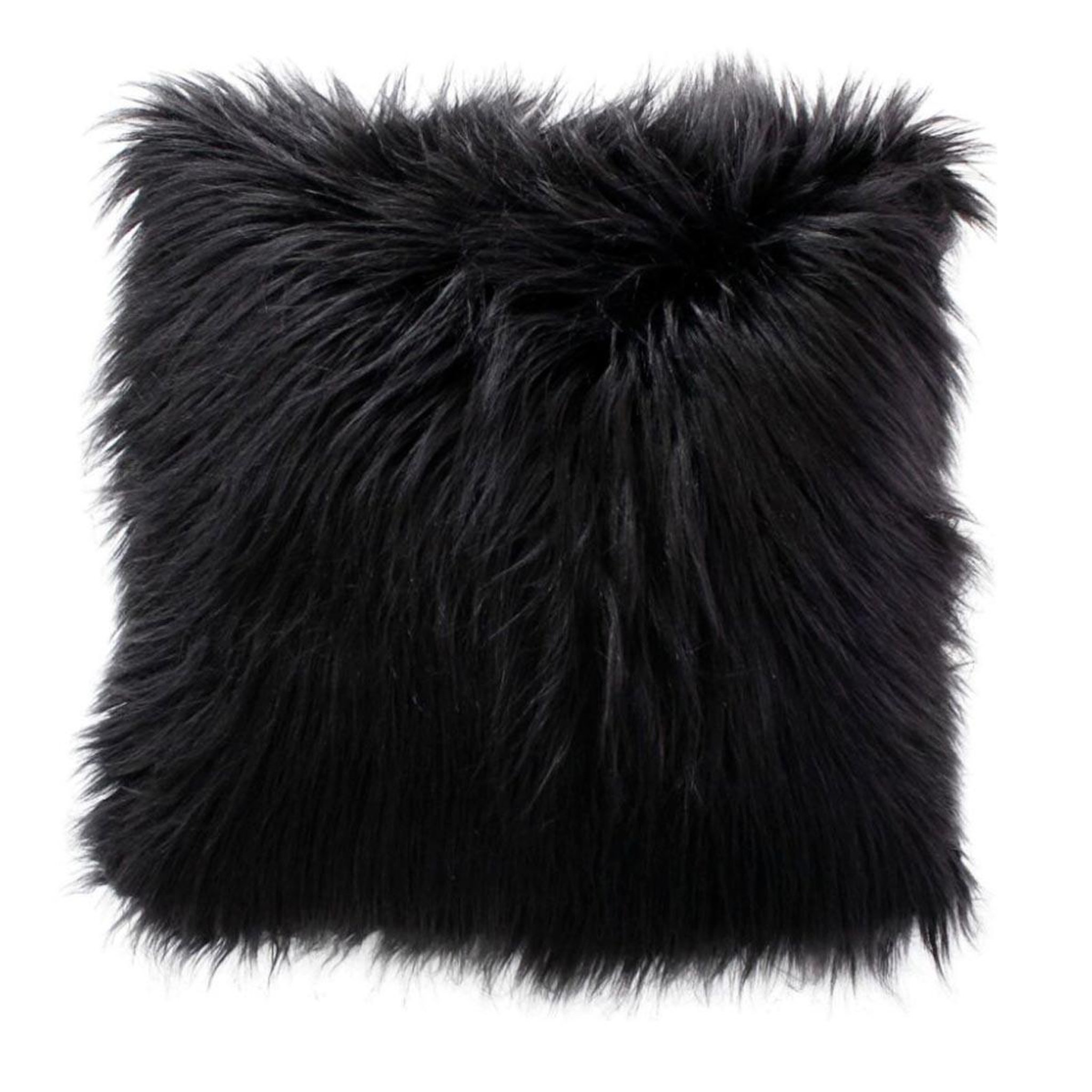 ENJOY HOME Coussin déco effet fourrure  epicéa  45x45cm noir