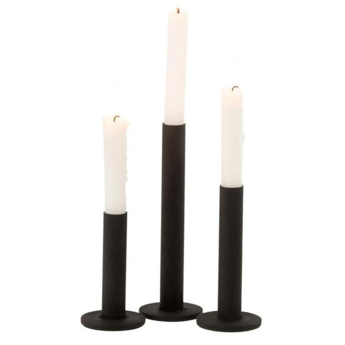 Paris Prix Lot de 3 Chandeliers  Marbelous  21cm Noir Mat