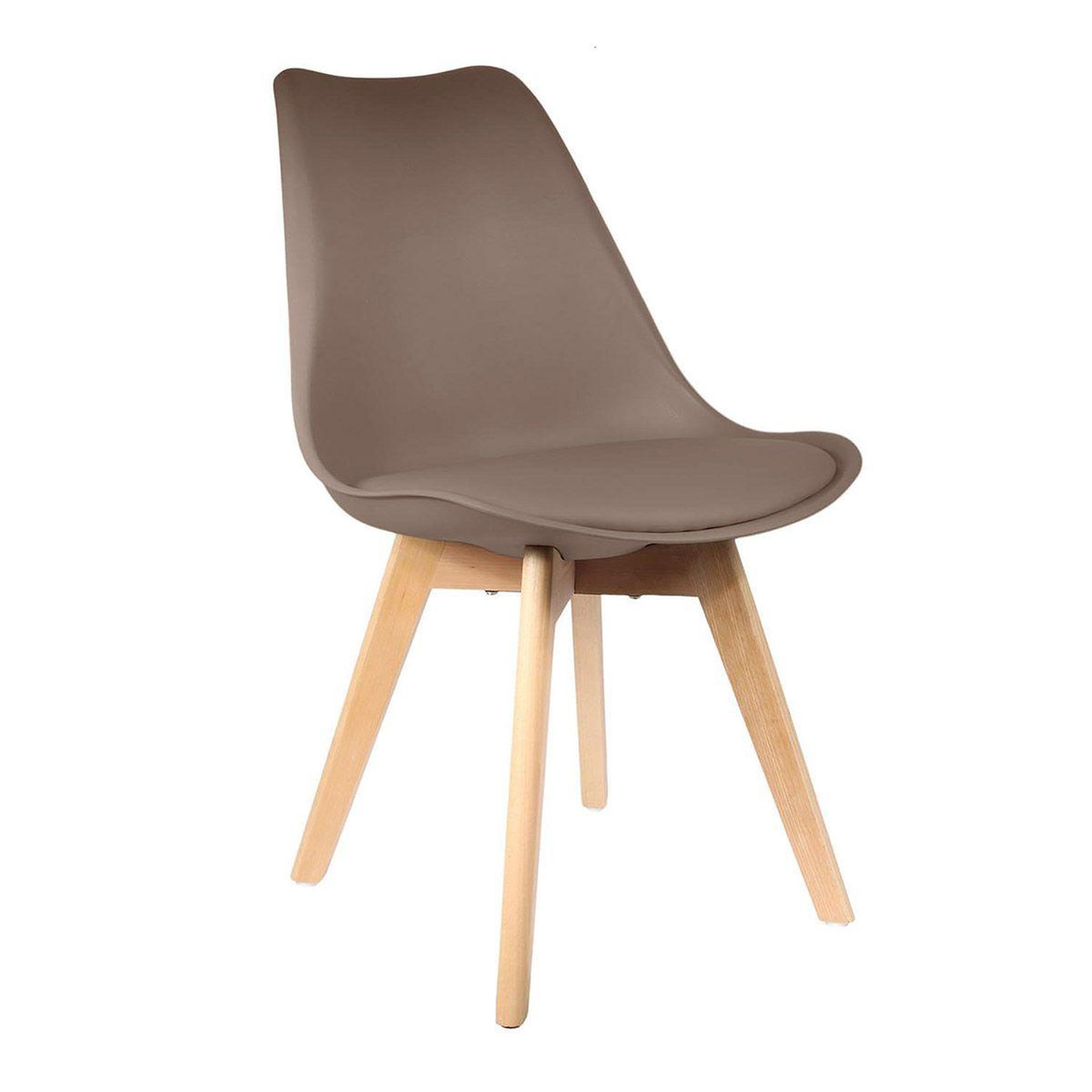 Voir la diapositive 2 : The Home Deco Factory Lot de 4 chaises scandinave  coquil  81cm taupe