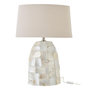 Voir la diapositive 1 : Paris Prix Lampe à Poser Coquillage  Effet Perlé  67cm Blanc Cassé