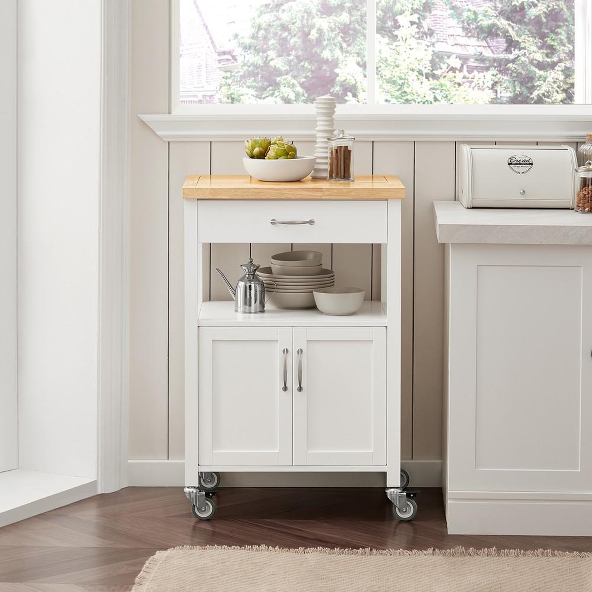 Voir la diapositive 2 : SOBUY Chariot de cuisine avec tiroir et roulettes blanc 60x45x92cm fkw22-ii-wn