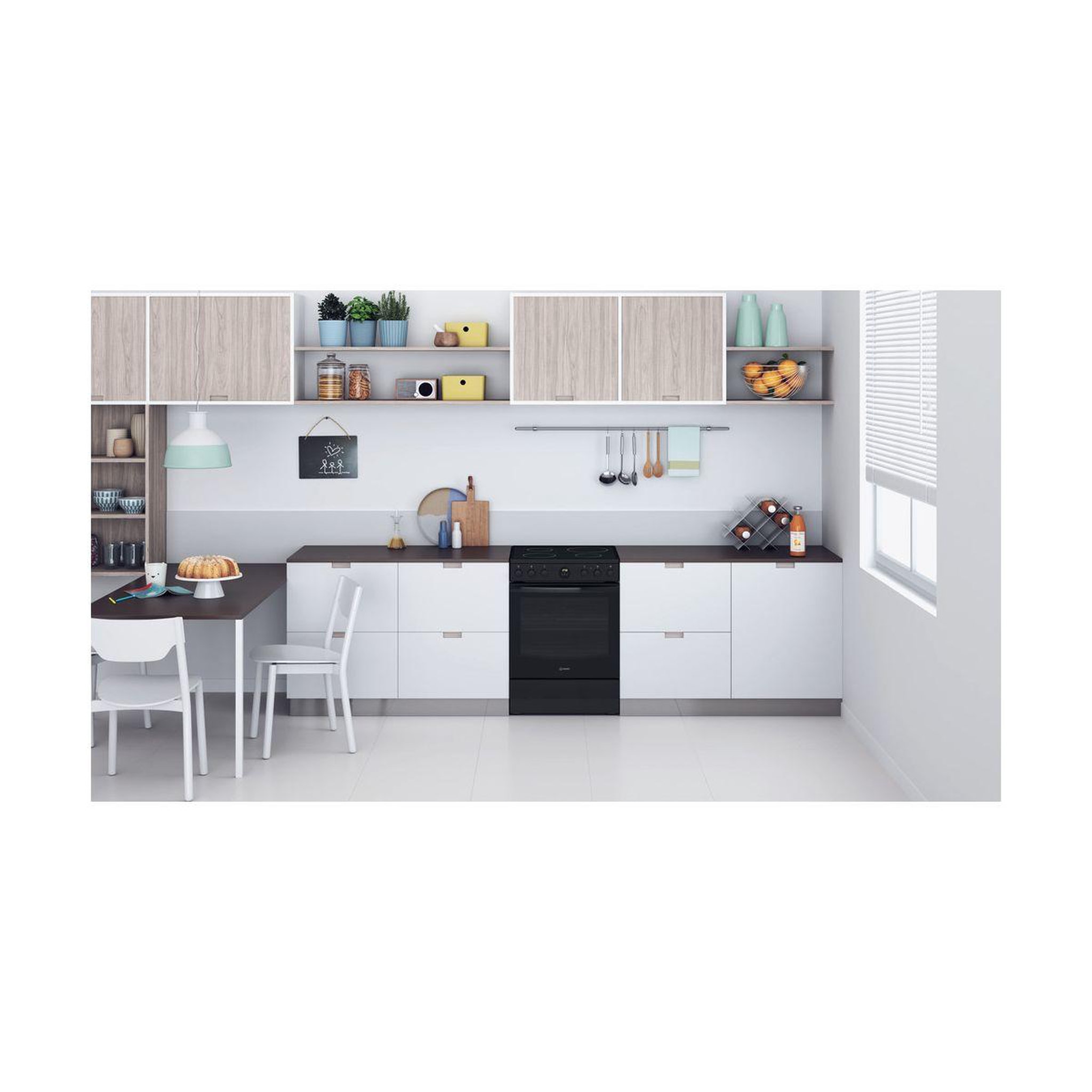 Voir la diapositive 3 : Indesit Cuisinière vitrocéramique IS67V5CCB/FR