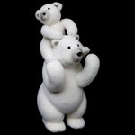 ATMOSPHERA Ours Debout avec 2 Bébés  Manteau  52cm Blanc