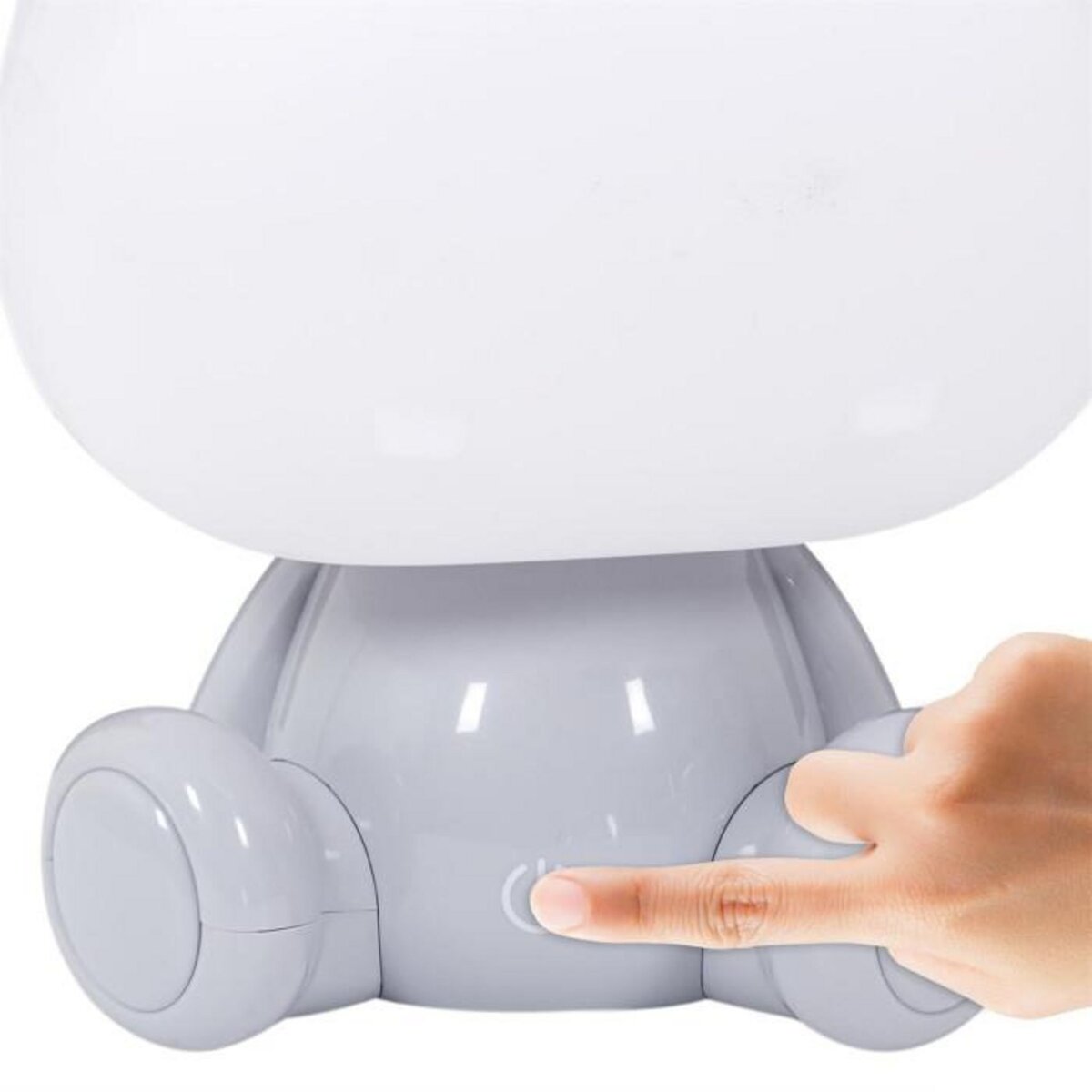 Paris Prix Lampe Veilleuse  Hippopotame  25cm Blanc & Gris