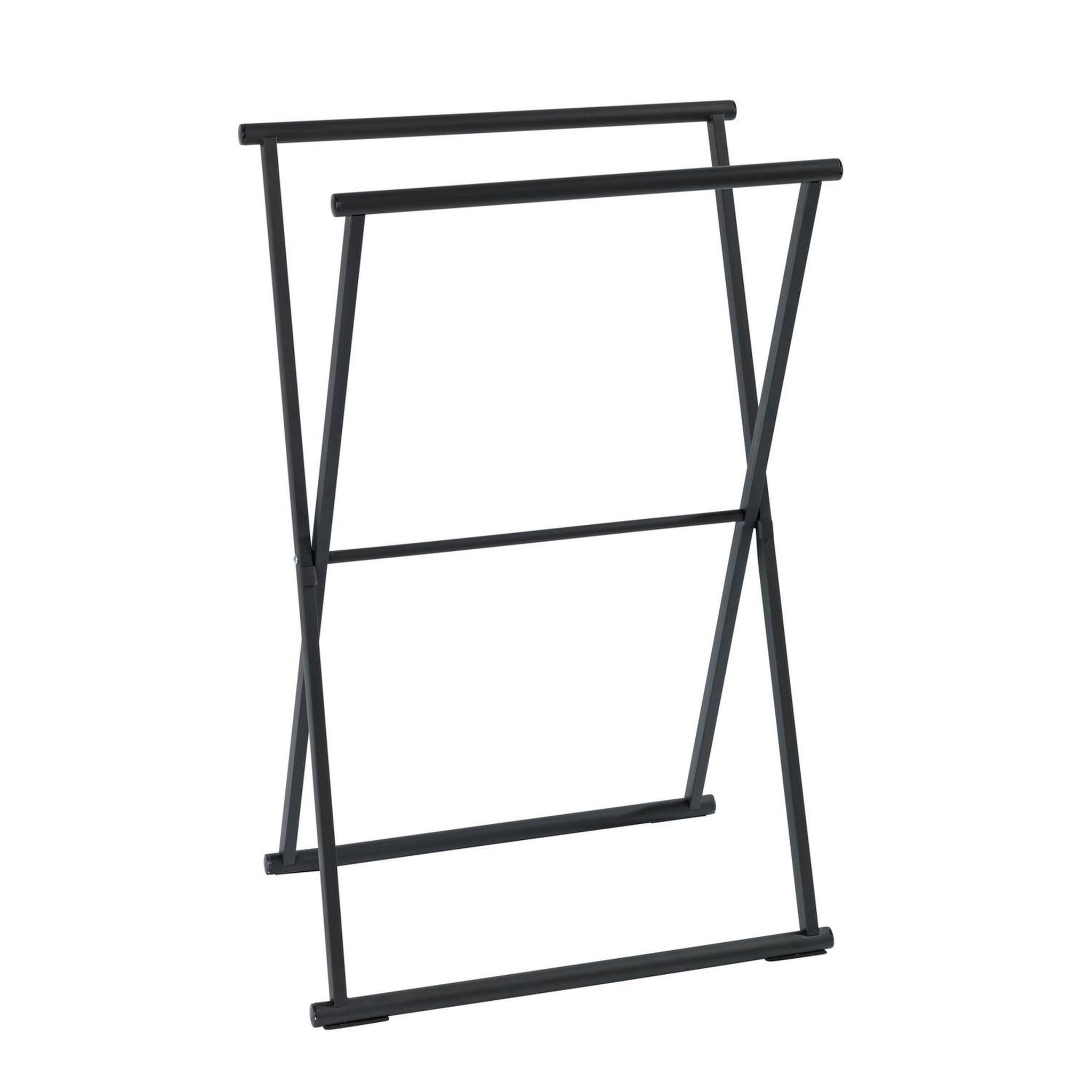 Voir la diapositive 2 : Wenko Porte-serviettes pliable indus lava - l. 53 x h. 80 cm - noir