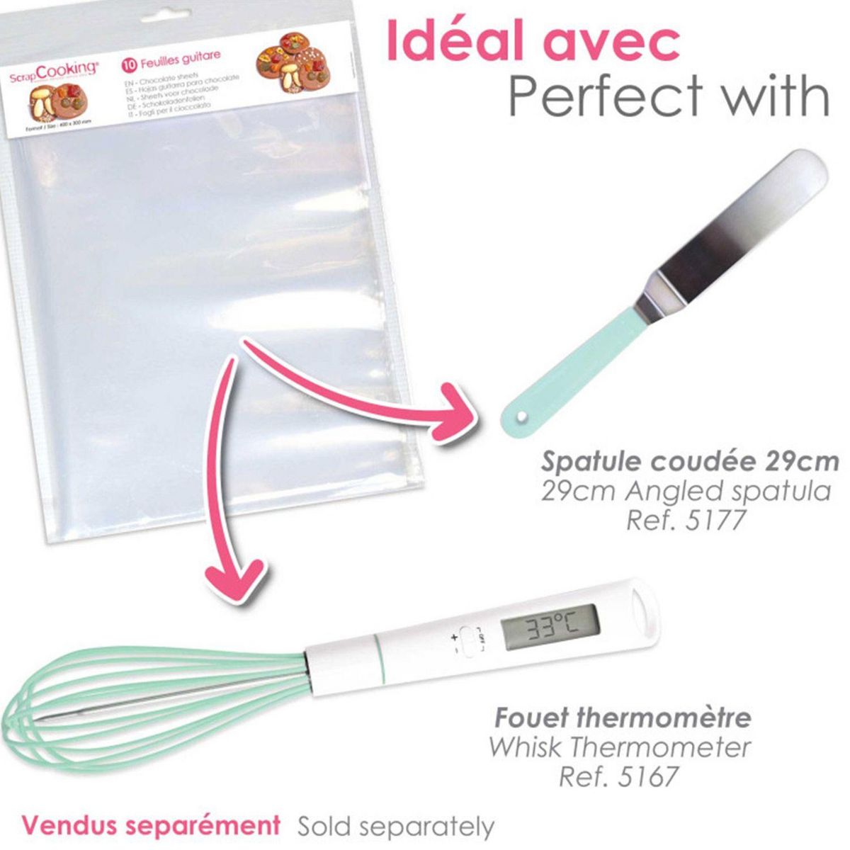 SCRAPCOOKING 10 Feuilles Guitare pour pâtisserie