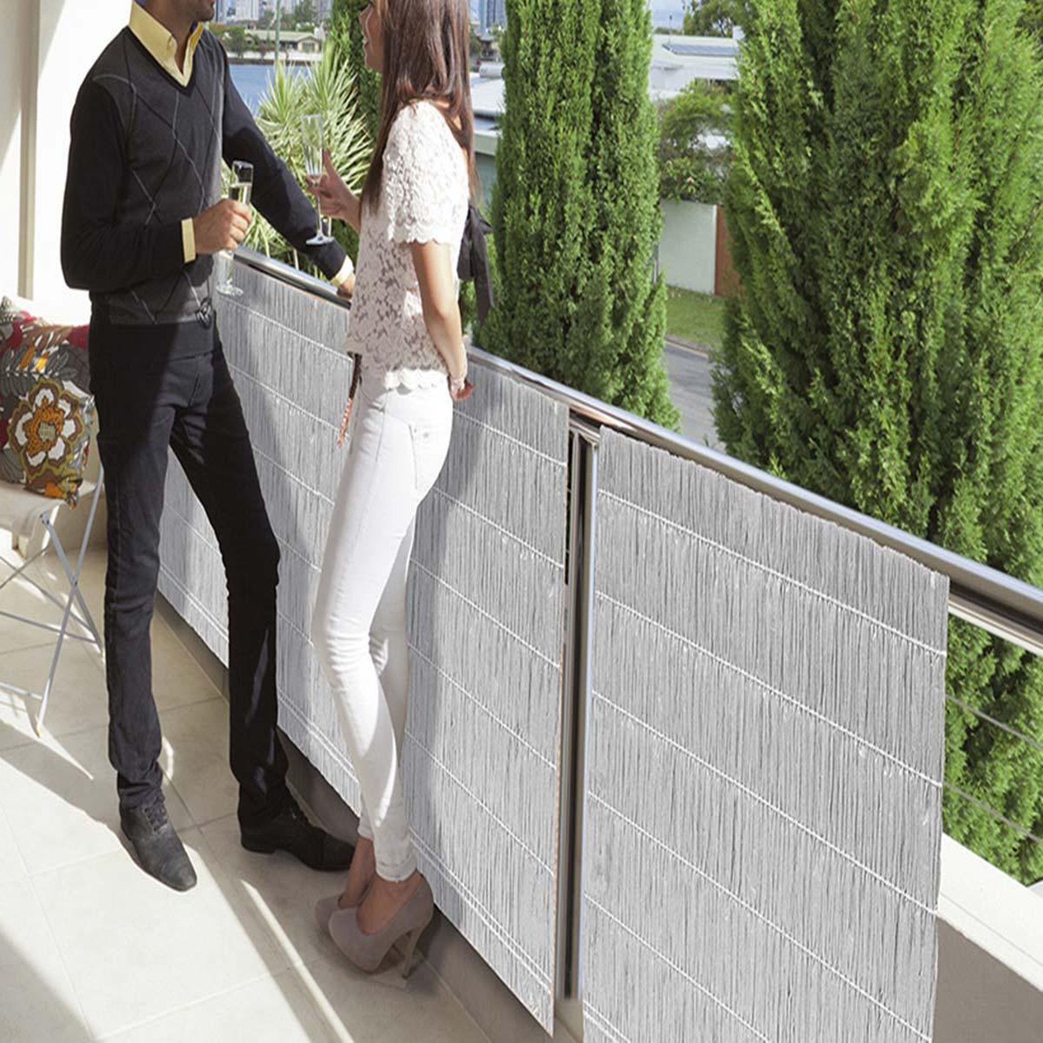 Voir la diapositive 2 : Jardiline Brise vue multipaille gris 300 x 150 cm - jardiline
