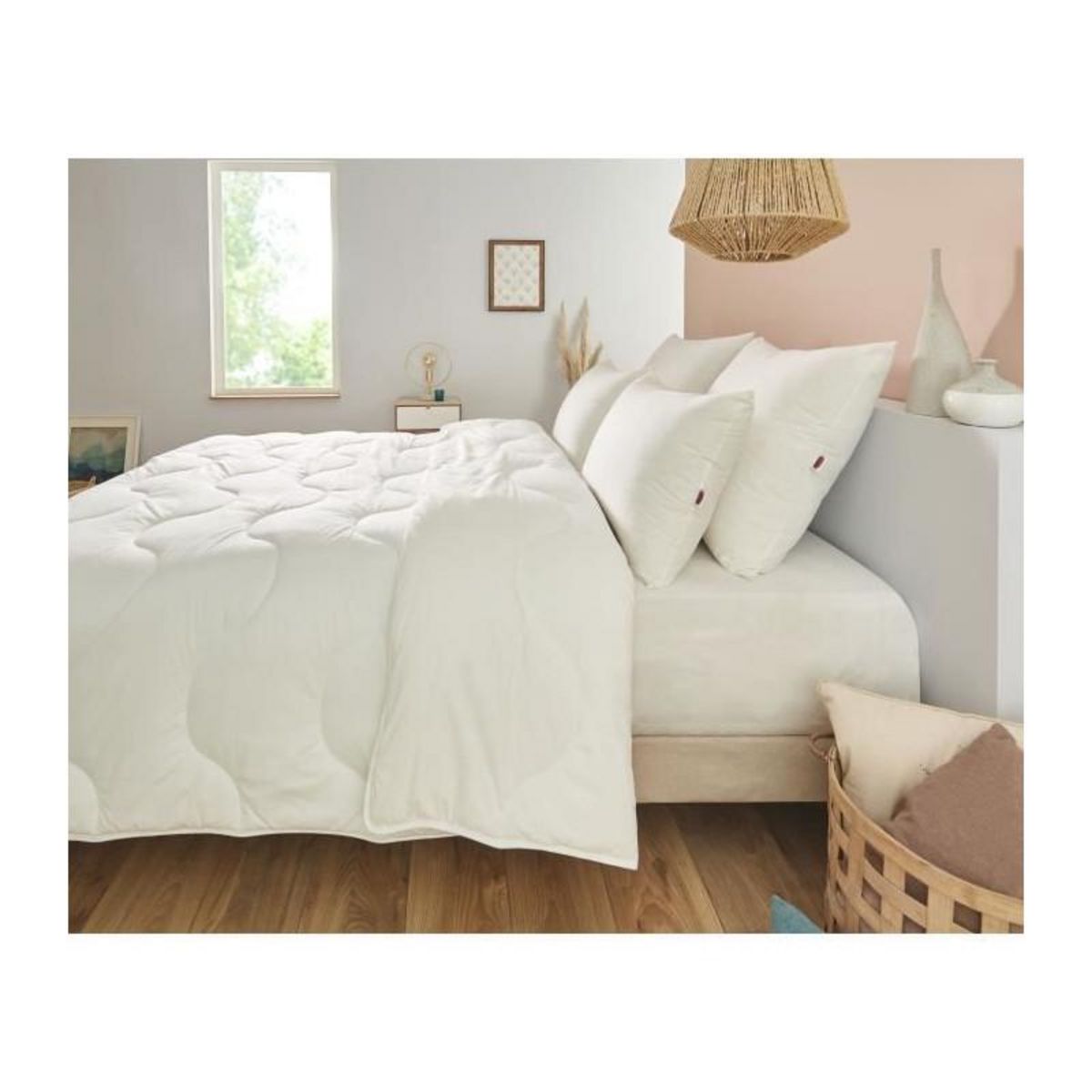 DODO Couette 220x240 cm DODO CHAMPS DE LIN - Chaude - 450G/m² - Couette 2 personnes -Douce et Chaude -Anti-acariens Antibactériens