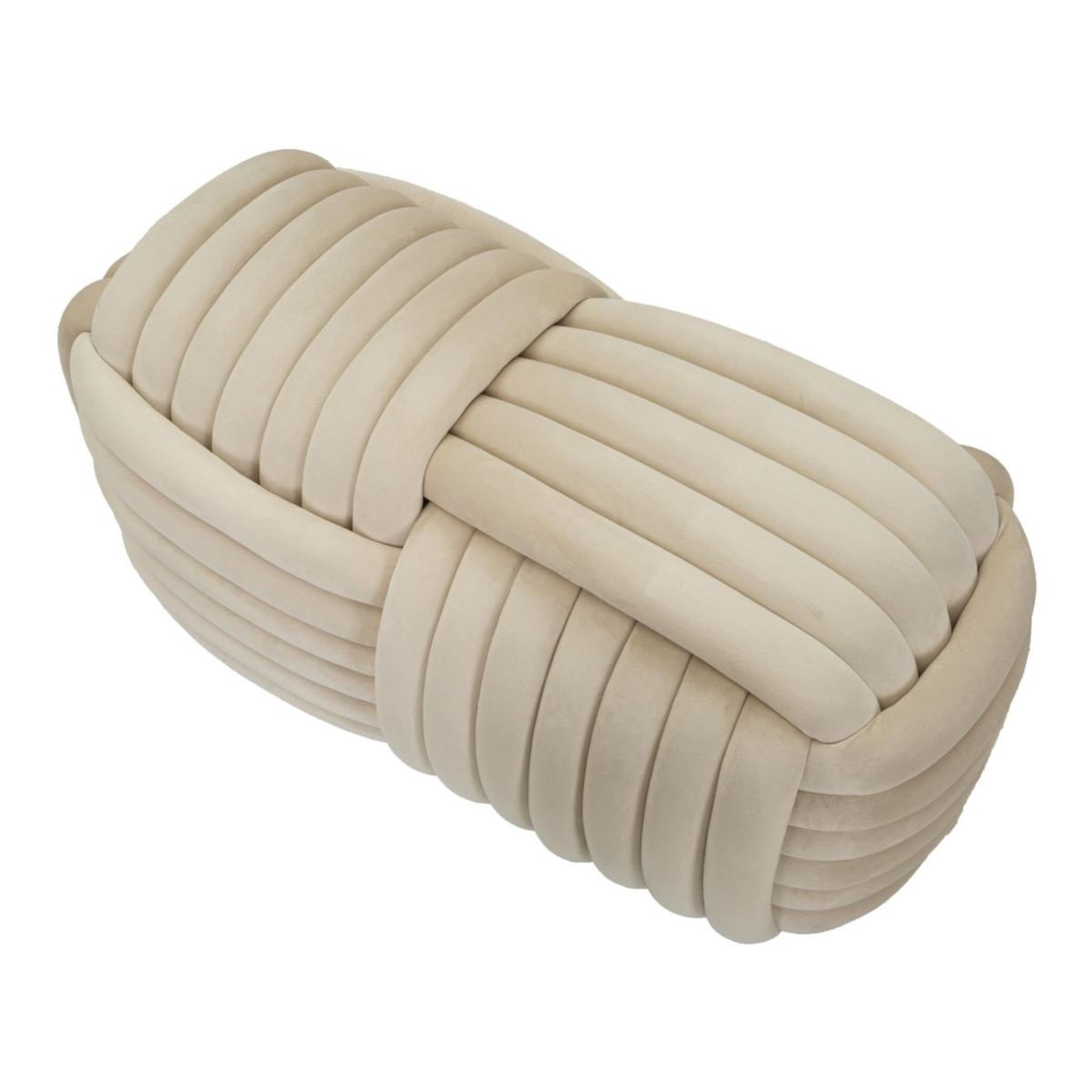 Voir la diapositive 4 : Paris Prix Banc design en velours  softy  90cm crème