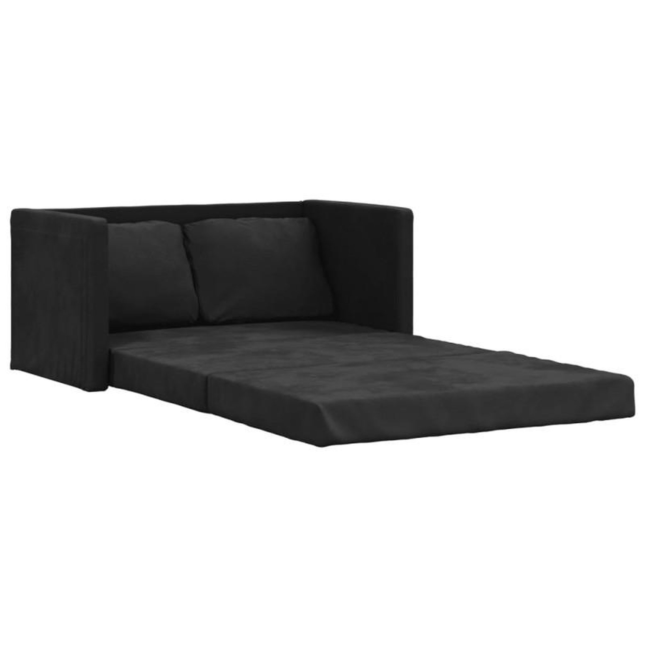 Voir la diapositive 2 : VIDAXL Canapé lit 2 en 1 noir 122x204x55 cm velours