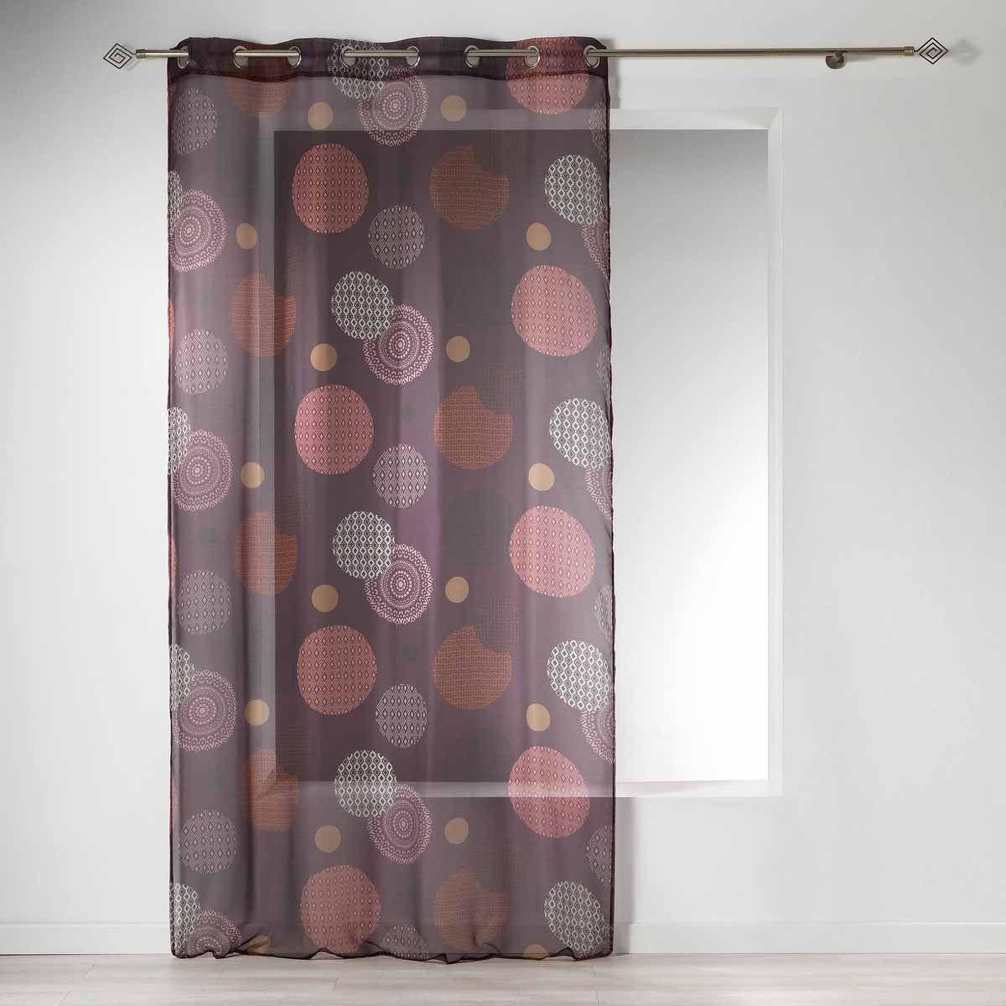 Voir la diapositive 1 : Douceur d'Intérieur Rideau voilage à œillets  prem  140x240cm prune