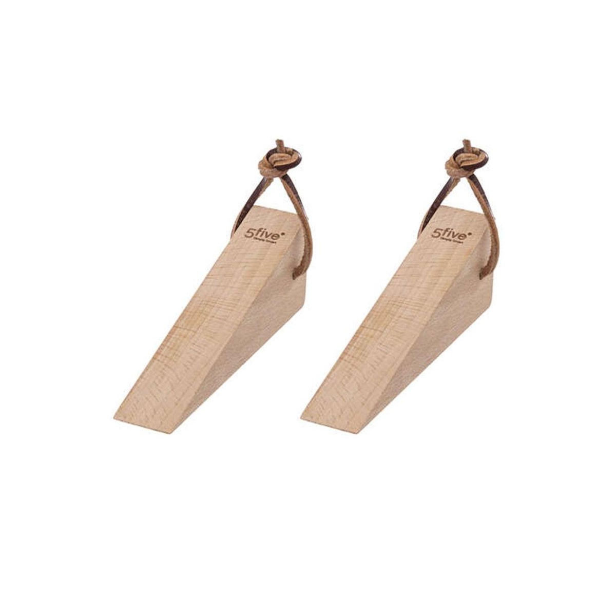 FIVE Lot de 2 Cale Portes en Bois  Hêtre  12cm Beige