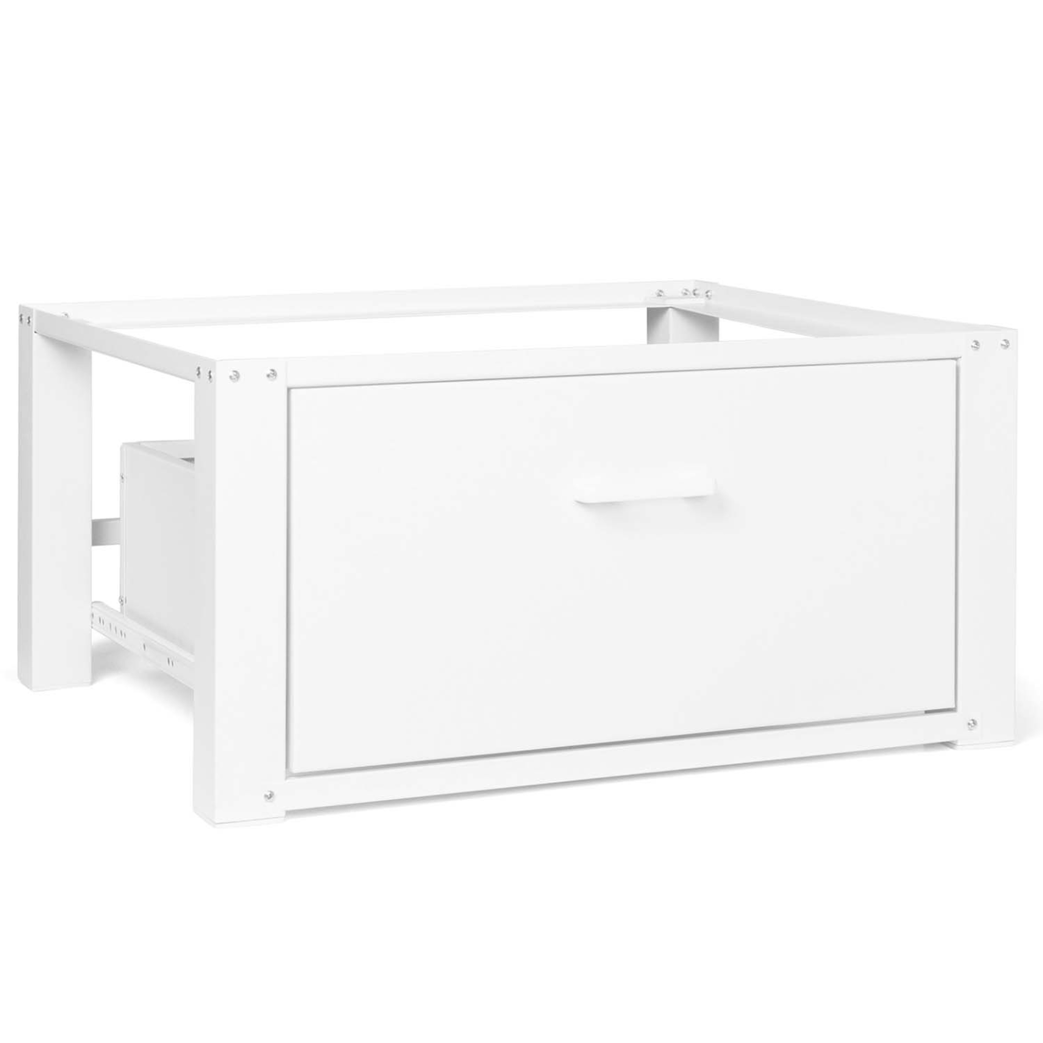ID MARKET Support pour machine à laver 63 x 54 cm socle réhausseur en métal avec tiroir