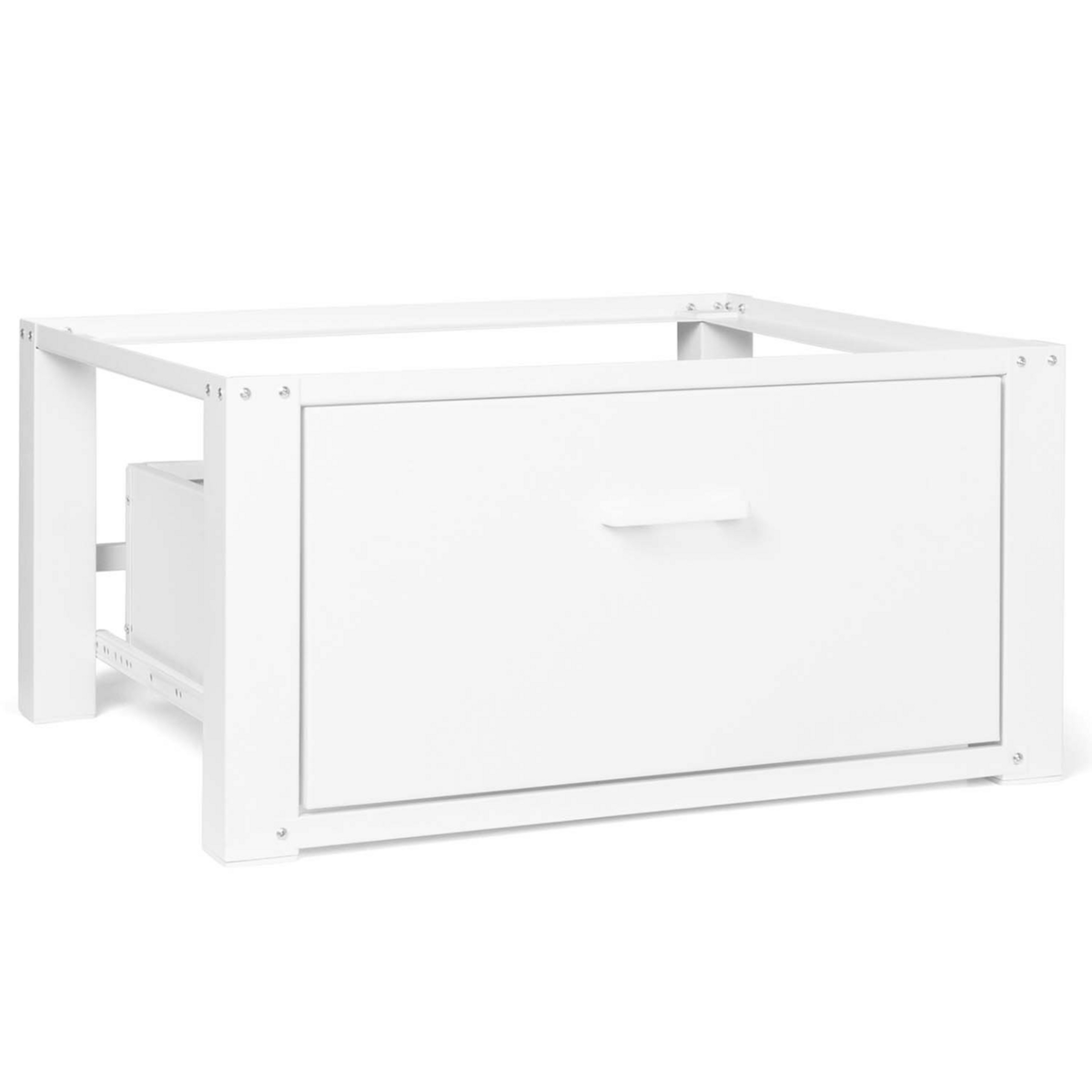 ID MARKET Support pour machine à laver 63 x 54 cm socle réhausseur en métal avec tiroir