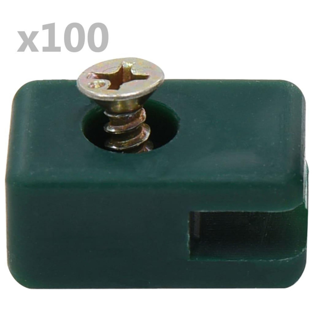 VIDAXL Ensemble de 100 supports de fil de cloture avec vis Vert