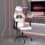 VIDAXL Chaise de jeu Blanc et rose Similicuir