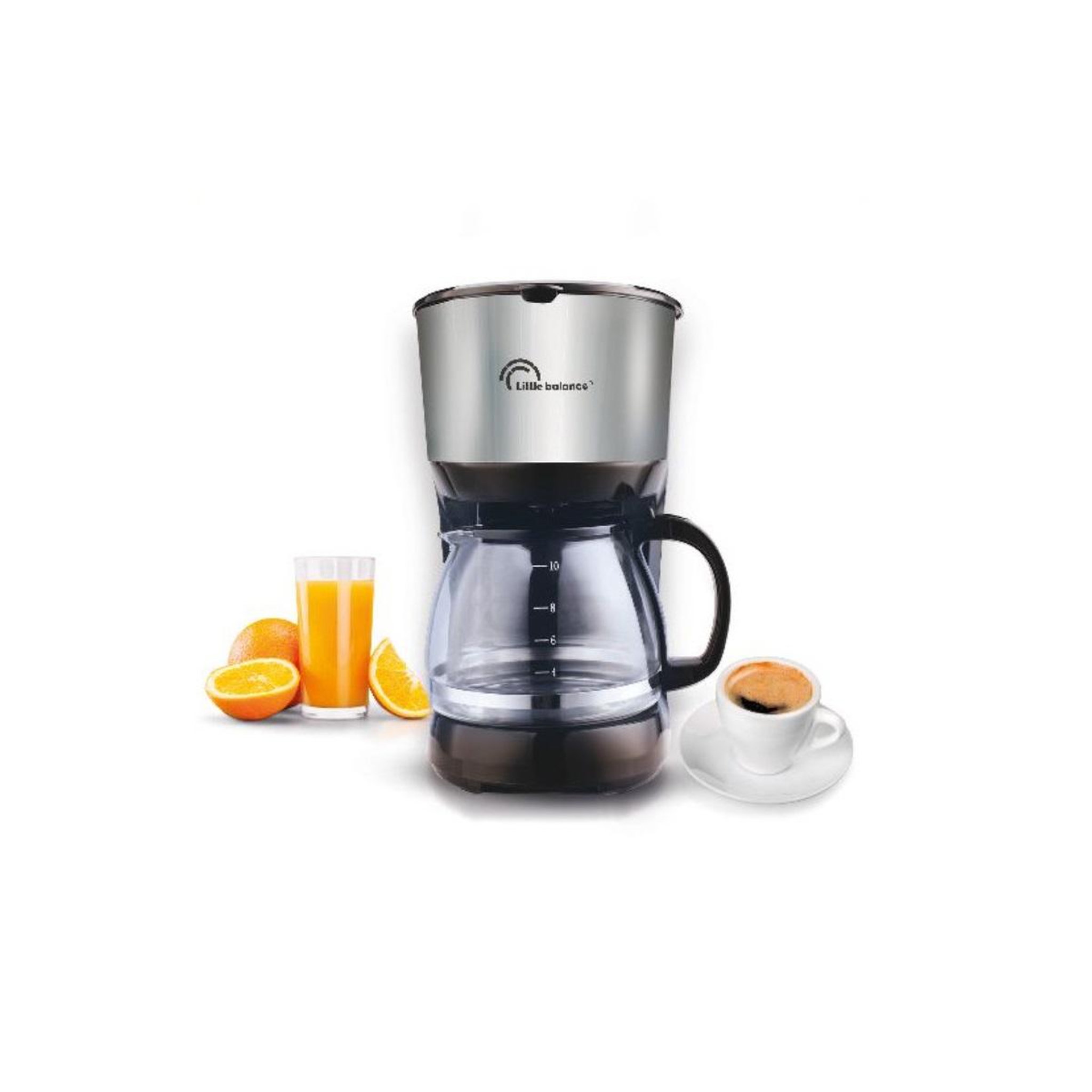 Voir la diapositive 2 : LITTLE BALANCE Cafetière filtre 10 tasses 750w noir/inox - 8629